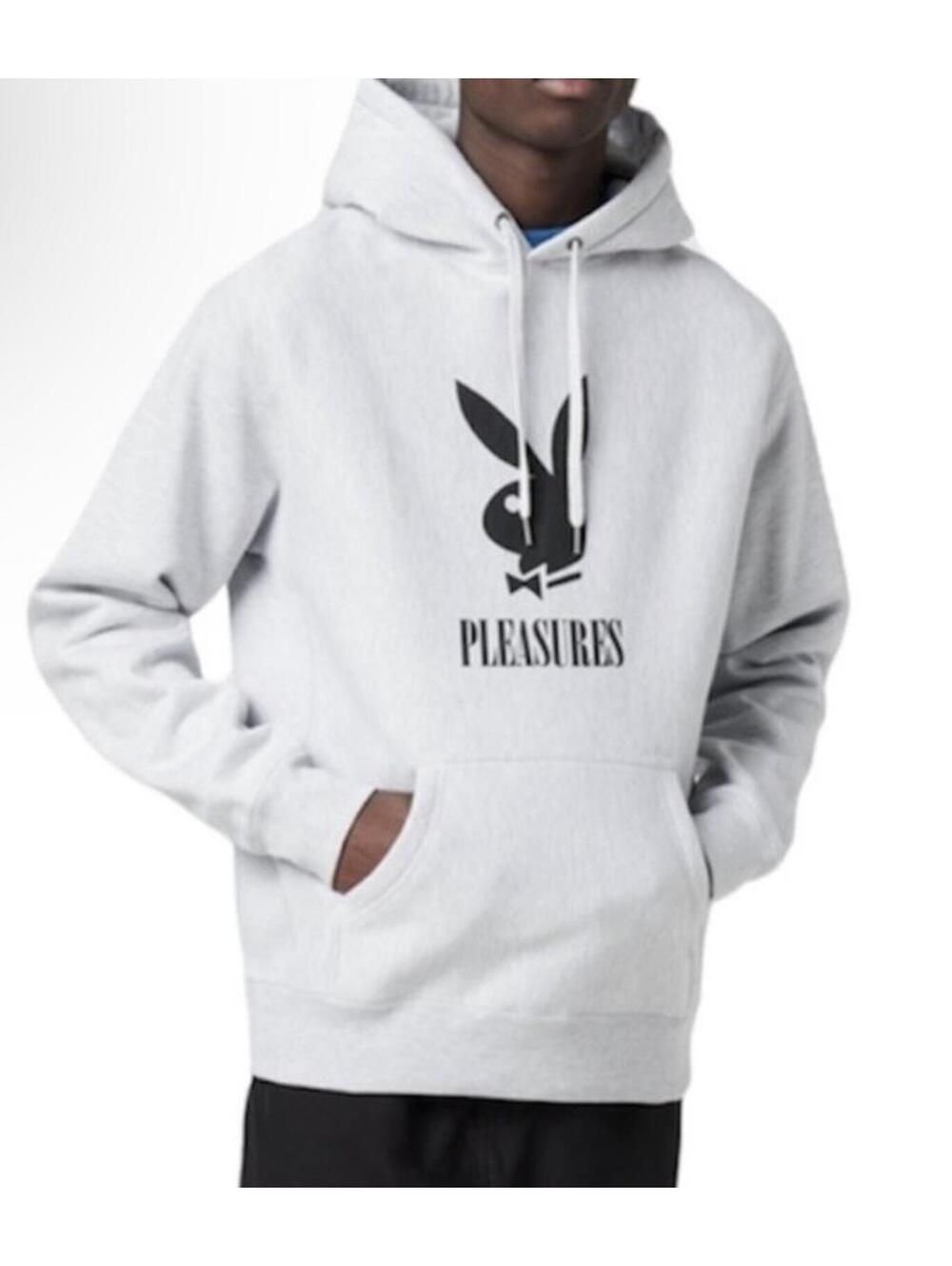 New Pleasures x Playboy Play Hoodie In Grey Size S $199 - Picture 2 of 10